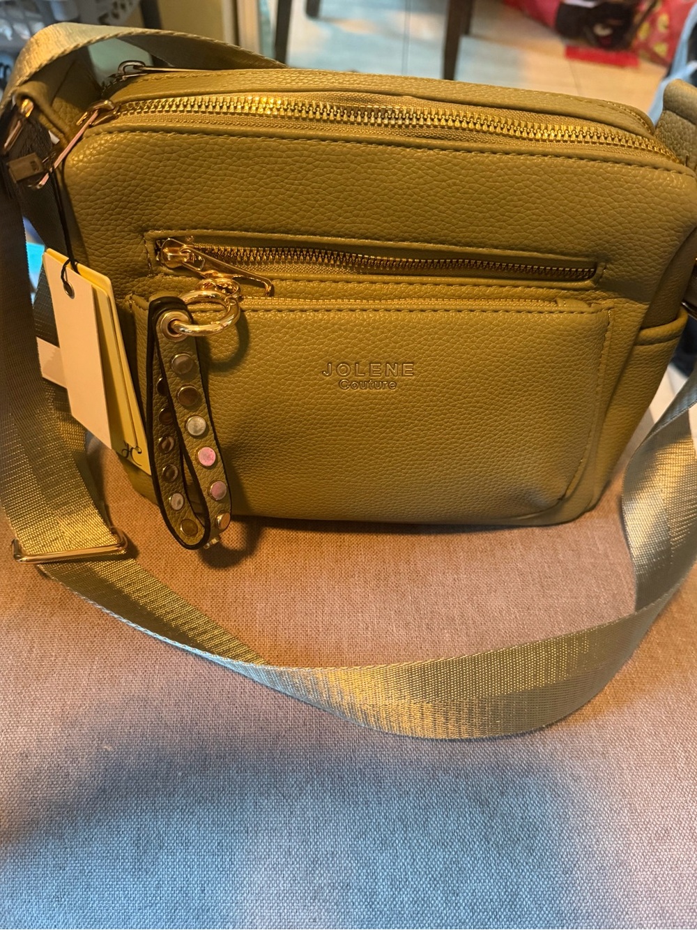Jolene Olive Green Crossbody Bag with Adjustable Strap